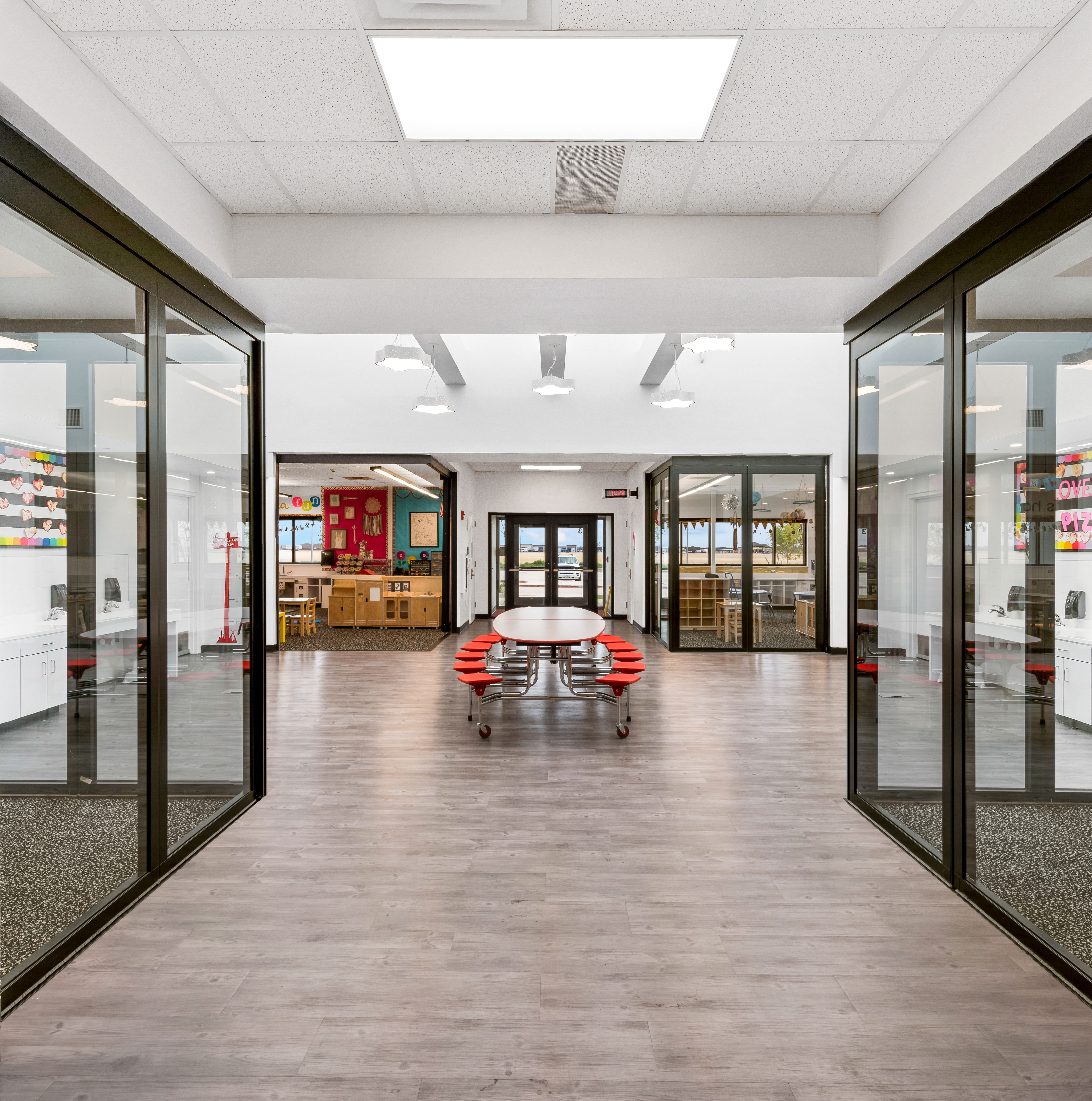 Sliding Door Systems enable four corner classroom design